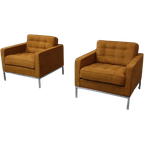 Pair Of Florence Knoll Lounge Chairs For Knoll International thumbnail 1