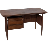 Iconisch Mid-century Teak Bureau – Tijseling Voor Hulmefa – Jaren ’50 – Cowhorn / Design Bureau / Retro Meubel