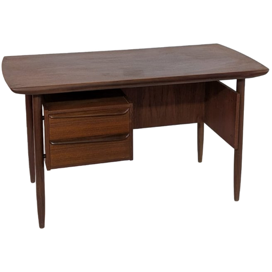 Iconisch Mid-century Teak Bureau – Tijseling Voor Hulmefa – Jaren ’50 – Cowhorn / Design Bureau / Retro Meubel 1
