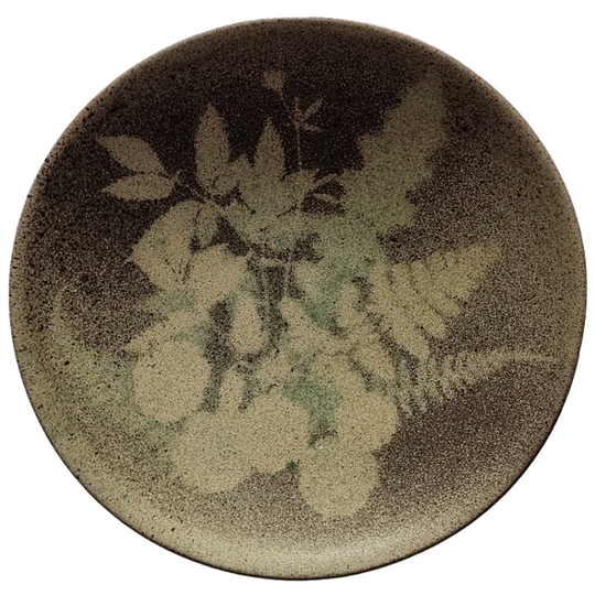 Vintage Keramieken Wandbordje Met Floraal Decor, Jaren 70 1