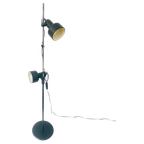 Postmoderne Vintage Vloerlamp Chroom Twee Verstelbare Kappen 1970’s thumbnail 1