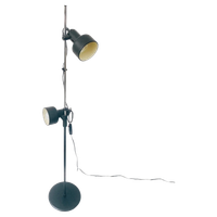 Postmoderne Vintage Vloerlamp Chroom Twee Verstelbare Kappen 1970’s