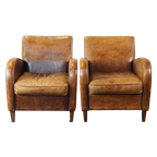 Set Van 2 Schapenleren Armchairs Met Een Strak Design En Een Uitmuntend Zitcomfort thumbnail 1