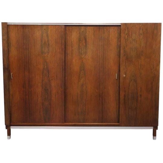 Grote Vintage Kledingkast Schuifdeuren Palissander 1