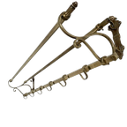 Messing Art Deco Wandkapstok, 136 Cm Breed thumbnail 1