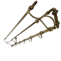 Messing Art Deco Wandkapstok, 136 Cm Breed