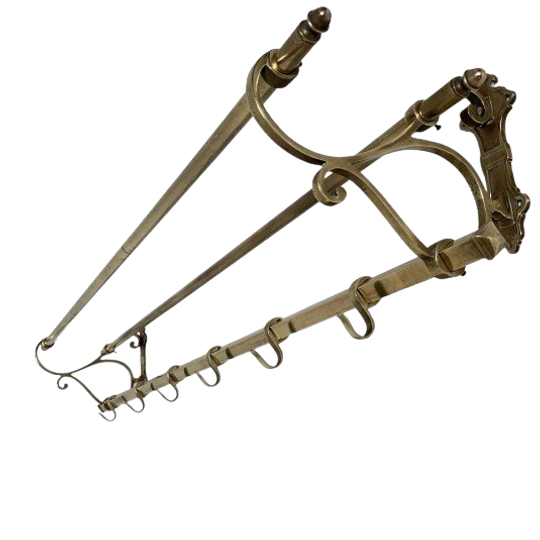 Messing Art Deco Wandkapstok, 136 Cm Breed 1
