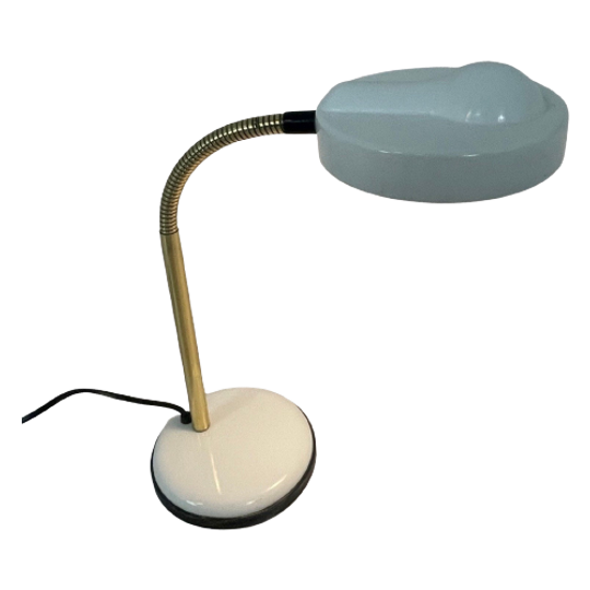 Postmodern / Space Age Desk Lamp - With Adjustable Gooseneck - Bulb Shaped Shade, Unique Design 1