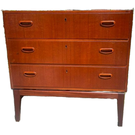 Vintage Ladenkast Op Teakhouten Onderstel 1