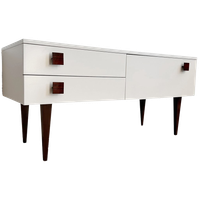 Retro Lowboard Kastje Dressoir Wit Teak 1960’s