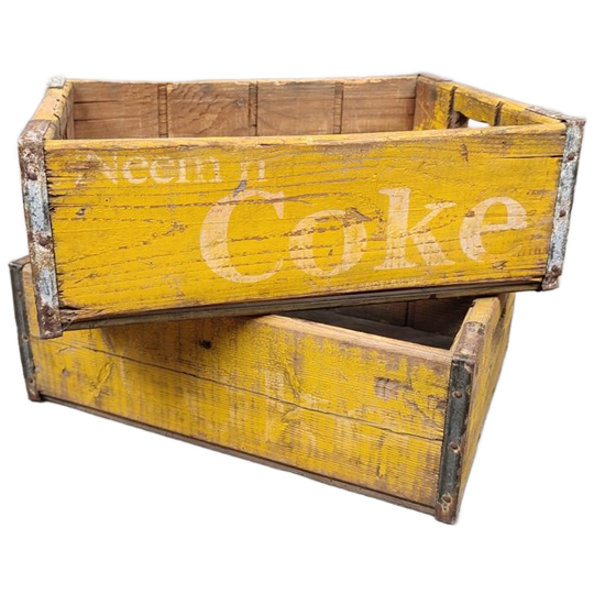 2 Oude Houten Coca-cola Bakjes 1