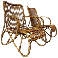 Set Van 2 Vintage Rotan Fauteuils / Eenzitjes Rohé