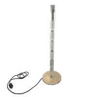 Jaren 70 Glazen Vloerlamp Met Chroom
