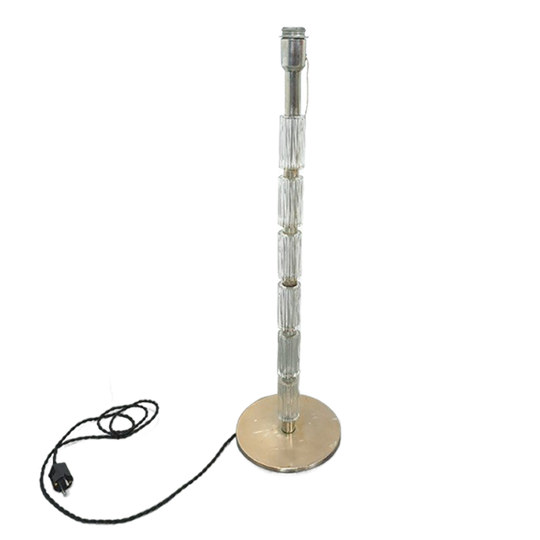 Jaren 70 Glazen Vloerlamp Met Chroom 1