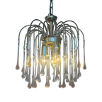 3 Stuks Beschikbaar Vintage Murano Roze Teardrop Kroonluchter Hanglampen thumbnail 1
