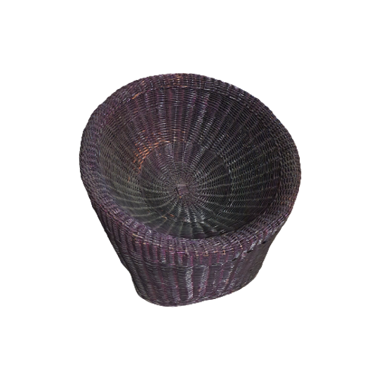 Rattan Dark Purple Lounge Chair 1