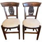 2 X Directoire Stoelen Frans Antiek thumbnail 1