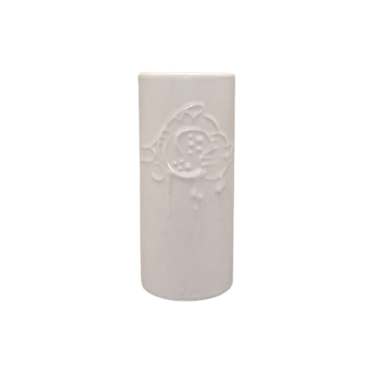 Flora Vintage Plateel Vaasje Wit Relief 937 1