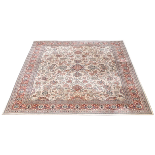 Groot En Luxe Wollen Vloerkleed Met Voornamelijk Beige/Bruine/Gele En Rode Tinten 403X298Cm 1