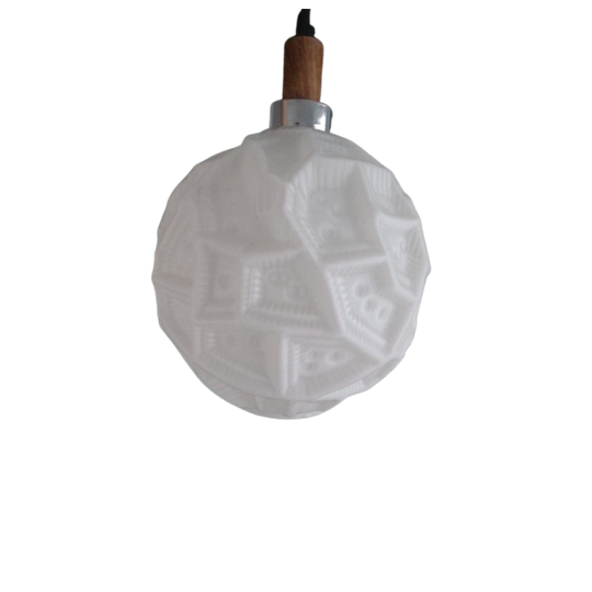 Melkglas Hnglamp Met Reliëfpatroon 1