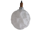 Melkglas Hnglamp Met Reliëfpatroon thumbnail 1