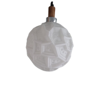 Melkglas Hnglamp Met Reliëfpatroon