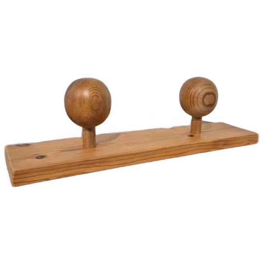 Vintage Grenen Kapstok Dubbele Haak 1