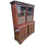 Oude Teakhouten Vitrinekast, Winkel Vitrine, Servieskast Me thumbnail 1