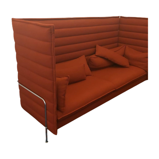 Refurbished Vitra Alcove Highback Bank - Rood Gereinigd 1