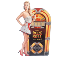 Groot Blikken Bord Jukebox Pinup Girl Metalen Ophangbord