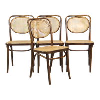 Set Van 4 Zeer Mooie, Charmante Vintage Eetkamer/bistro Stoelen In De Stijl Van Thonet