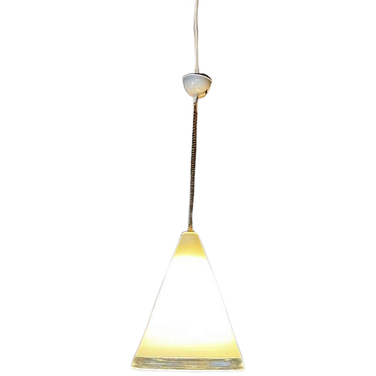 Vintage Xl Glazen Hanglamp /cone/ Renato Tosi Voor Leucos 1