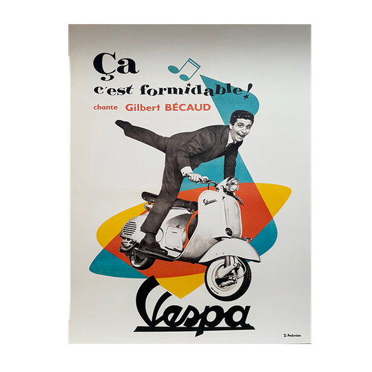 Gilbert Bécaud, Vespa, Copyright D.ambrosie, Printed In Belgium 1