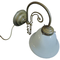 Wandlamp - Muurlamp - Messing - Opaline Glas - Veneta Lumi