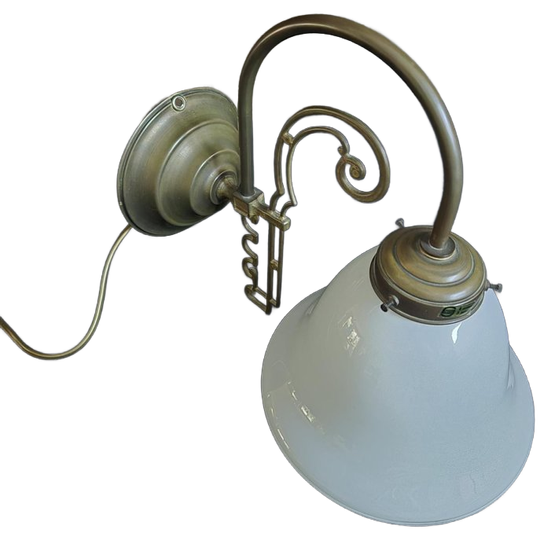 Wandlamp - Muurlamp - Messing - Opaline Glas - Veneta Lumi 1