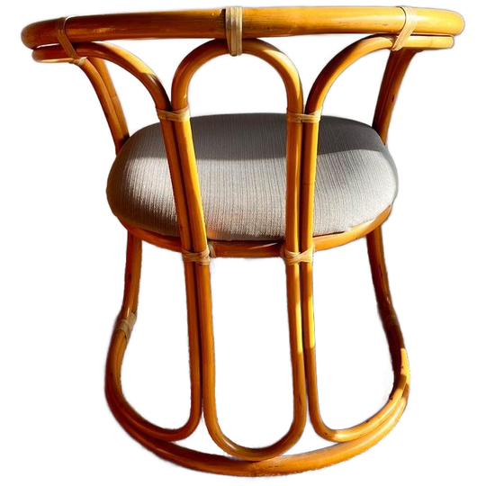 4 Rotan Bamboe Eetkamer Stoelen Mid Century Vintage 1
