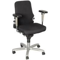 Comforto 77 Bureaustoel, Zwart, Opnieuw Gestoffeerd, Smalle Rug, 4D Armleggers