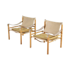Safari Sirocco Easy Chairs From Arne Norell In Light Peach Leather thumbnail 1