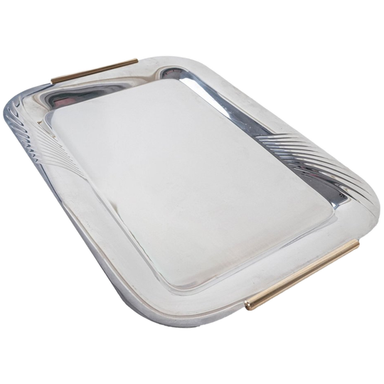 Stainless Steel Tray, Italian Design, 1970s, Made In Italy 1