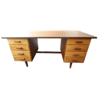 Groot Vrijstaand Vintage Bureau Hout, Jaren '60