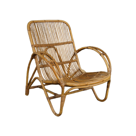 Bijzondere Rotan Fauteuil, Rohé Noordwolde, 1950 1