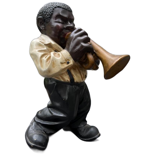 Vintage Beeldje Muzikant – Trompettist In Retro Stijl 1