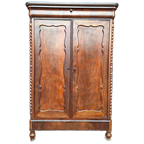 Antieke Vintage Biedermeier Kast, Meidenkast, Mahonie thumbnail 1
