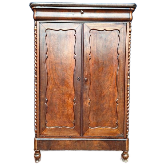 Antieke Vintage Biedermeier Kast, Meidenkast, Mahonie 1