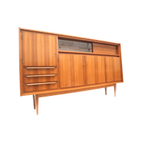 Groot Vintage Hoog Dressoir / Highboard Gemaakt In De Jaren '60
