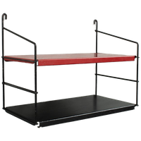 Wandrekje Met Zwarte En Rode Metalen Plank 7126
