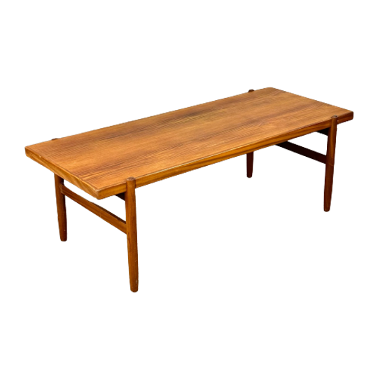 Langwerpig Vintage Salontafel Van Teak Hout 1