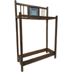 Antieke (Jugendstil) Houten Paraplubak (Handdoekhouder) thumbnail 1