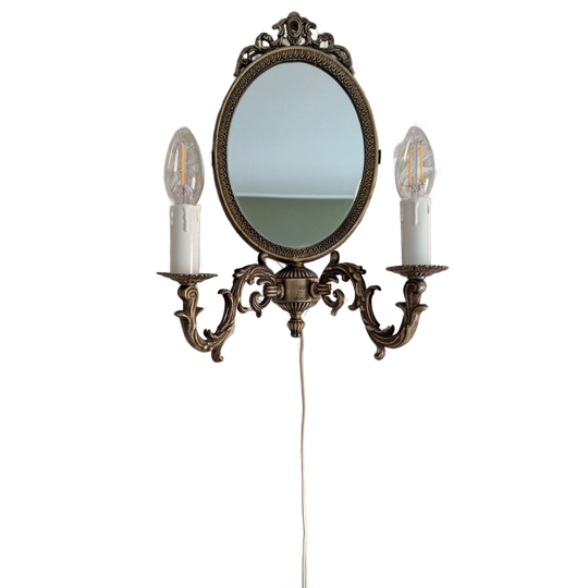 Wandlampjes Met Spiegel Messing 1