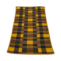 Aabee Dralon Deken/Plaid Bruin, Zwart, Geel Geblokt